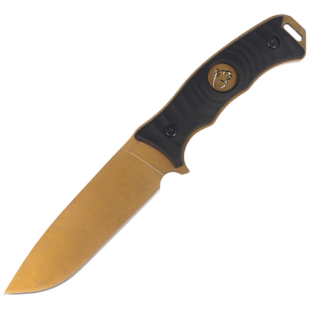 Puma Solingen Hunting Knife Wood, Gold Titanium Coating (326213)