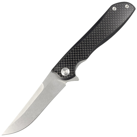 Real Steel Megalodon Revival G10/Carbon Fiber, Stonewashed N690 by Carson Huang (7422)