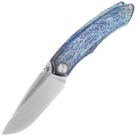 Remette Wild Species Knife Dark Blue Titanium, Hand Grinding M390 (WD108-B)