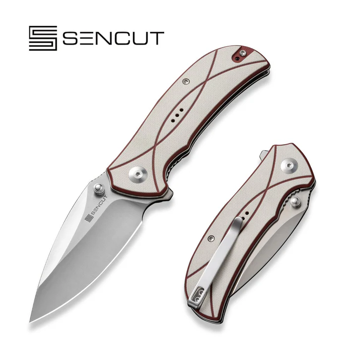 Sencut Knife Hyrax Ivory/Red G10, Satin 9Cr18MoV (S23097-3)