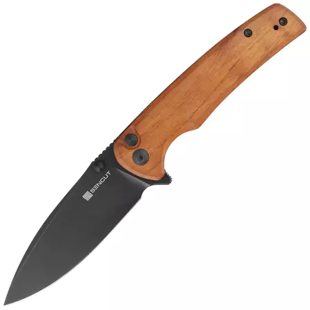 Sencut Sachse Guibourtia Wood, Black Stonewashed 9Cr18MoV knife (S21007-6)