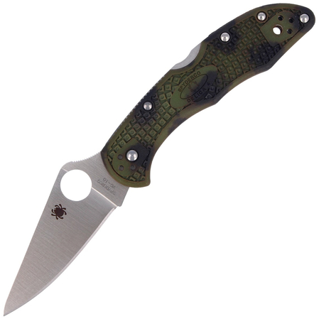 Spyderco Delica 4 FRN Zome Green, Plain VG-10 (C11ZFPGR)