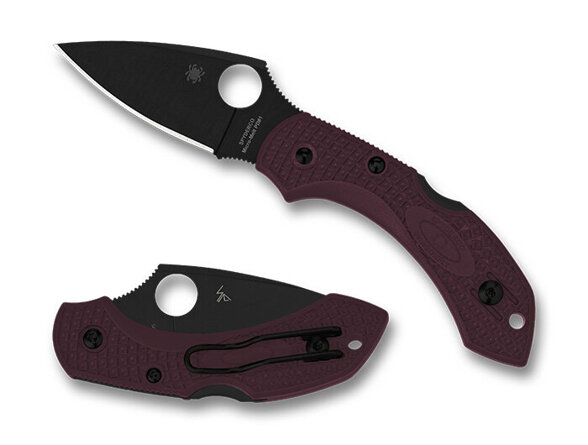 Spyderco DragonFly 2 Sprint Run Burgundy FRN, TiCN Micro-Melt PD#1 by Sal Glesser Knife (C28BGBK2)