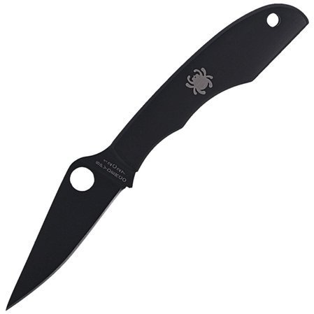 Spyderco Grasshopper Black / Black Blade Plain Knife (C138BKP)