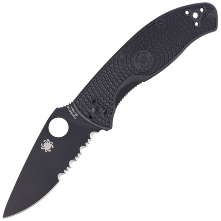 Spyderco Tenacious FRN Black, Black Blade Spyder 8Cr13MoV (C122PSBBK)