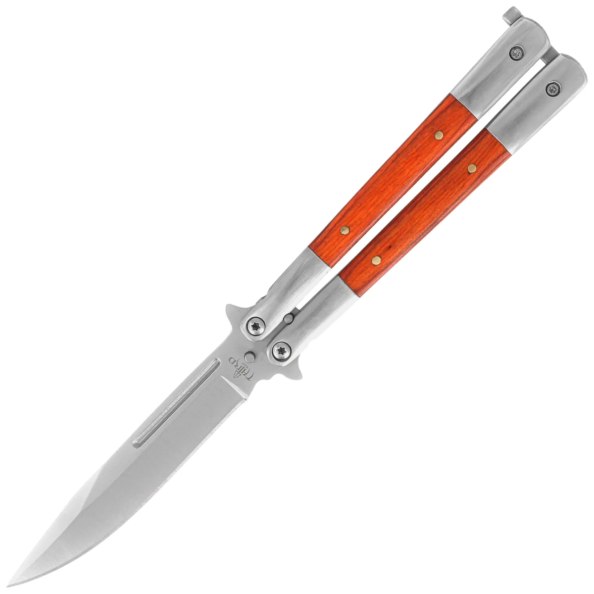 Third Decor Habitat Balisong Palisander Wood/Stainless Steel, Satin 420 Butterfly Knife (K2095)