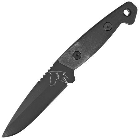 Turq Gear Wolf Drop Point Black G10 Full Cubic, HW Black, Cerakote Graphite Black Sleipner