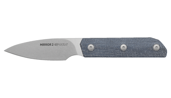 Viper Mirror2 Blue Denim Canvas Micarta, Stonewashed M390 by Igor Bortolussi knife (VT4064CD)