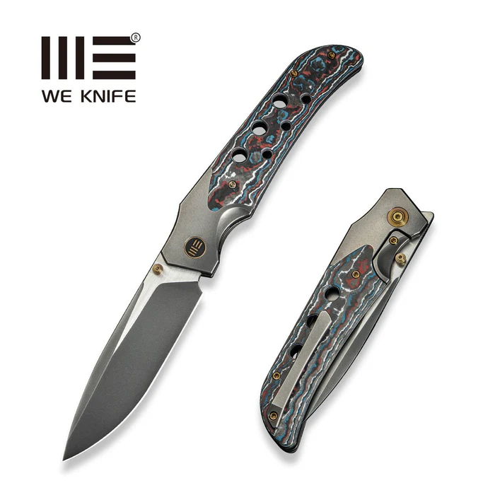 WE Knife WE-Guthrie Gray Titanium/Nebula Fat Carbon, Polished Gray/Satin CPM 20CV by Jason Guthrie (WE23072B-3)