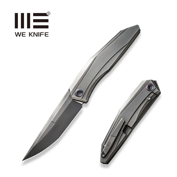 WeKnife Cybernetic LE No 038/207 Polished Gray Titanium, Polished Gray CPM 20CV (WE22033-6)