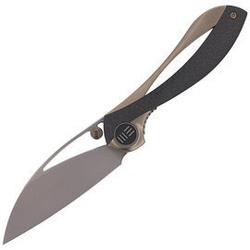 WE Knife Pleroma Champagne Tianium / Carbon Fiber, Polished Bead Blast M390 by Elijah Isham (821B)