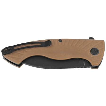 Nóż składany Kubey Timberwolf KU208H Tan G10, Blackwashed 14C28N