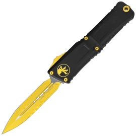 Nóż automatyczny OTF Microtech Combat Troodon Gen III D/E Black Aluminium, Cerakote Corvette Yellow M390MK by Tony Marfione (1142-1CYSK)