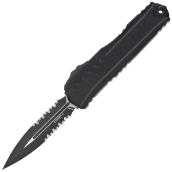 Microtech Cypher II D/E OTF Knife Black Aluminium, Black P/S M390MK by Deryk Munroe and Tony Marfione (1242-2T)