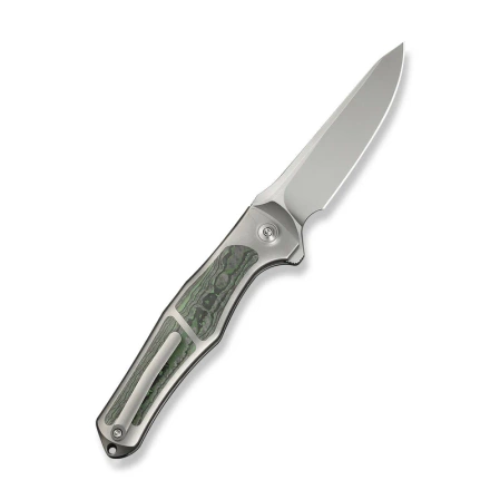 WeKnife 702XI LE No 149/150 Gray Integral Titanium/Jungle Wear Fat Carbon, Stonewashed M390 (WE07B-4)