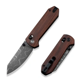 Civivi Yonder Knife Guibourtia Wood, Damascus by Zac Whitmore (C23073B-DS2)