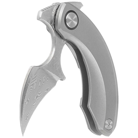 Bestech Strelit Grey Titanium Knife, Damascus by Ostap Hel (BT2103G)