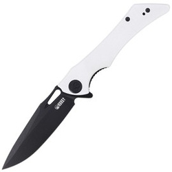 Kubey Raven Knife Ivory G10, Dark Stonewashed AUS-10 by Jelly Jerry (KB245F)