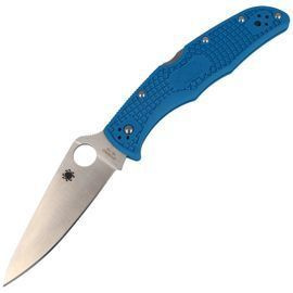 Spyderco Endura 4 FRN Blue Flat Ground PlainEdge Knife (C10FPBL)