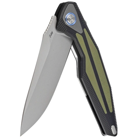 RikeKnife Tulay Integral Black G10/OD Green G10 Inlay, Satin 154CM (RK-TULAY-BOG)
