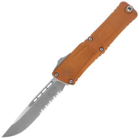Microtech Combat Troodon Gen III S/E OTF Knife Tan Aluminum, Apocalyptic P/S M390MK by Tony Marfione (1143-11APTA)