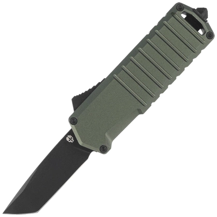 Tekto A2 Badger Mini T/E OTF Knife OD Green Aluminum, Black D2