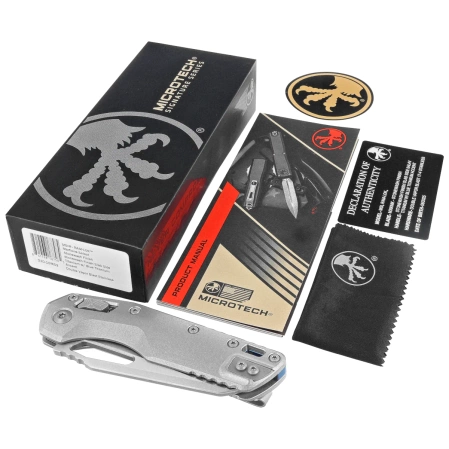 Nóż składany Microtech MSI S/E Ram-Lok Marfione Select Stonewashed Titanium, Blue HW, Stonewashed M390MK by Tony Marfione (210-10MS2)