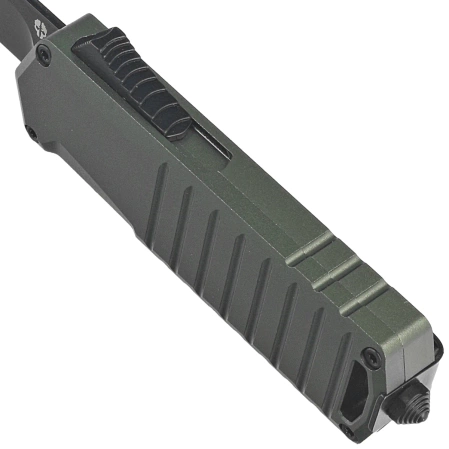 Tekto A2 Badger Mini T/E OTF Knife OD Green Aluminum, Black D2