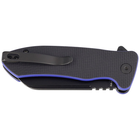 Kubey Creon Knife Black/Blue G10, Blackwashed AUS-10 (KU336D)