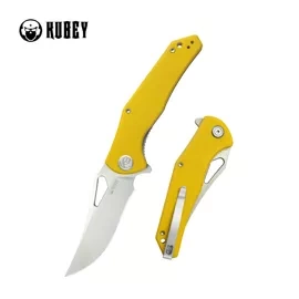 Nóż składany Kubey Phemius Yellow G10, Sandblasted 14C28N (KU149G)