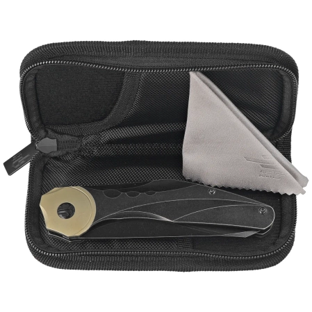 Bestech Excentric Knife Black Titanium, Black Stonewashed M390 by Kombou and TNT Knives (BT2412B)