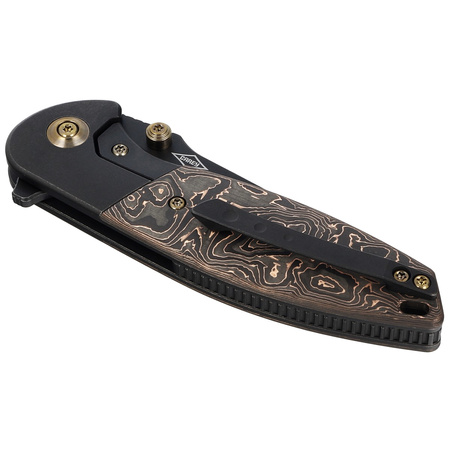 WE Knife Nitro Mini Black Titanium / Copper Foil Carbon Fiber, Black Stonewashed CPM 20CV by Peter Carey (WE22015-2)