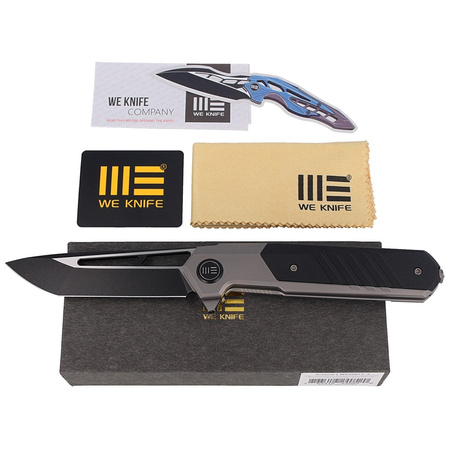 Nóż składany WE Knife Arsenal Gray Titanium / Black G10, Black Stonewashed / Satin by Ostp Hel (WE20073-3)