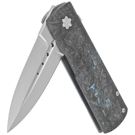 Maserin Daga Black/Blue FatCarbon, Satin Elmax by Attilio Morotti Knife (372/B)