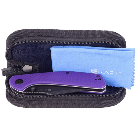 Sencut Knife Actium Purple G10, Black Stonewashed D2 (SA02D)