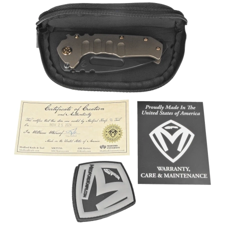 Medford Praetorian T DP ''Old-Shool Bronze'' Titanium, Bronze HW/Clip, Black DLC S45VN by Greg Medford (MK0124PD-36A1-T1C1-BP)