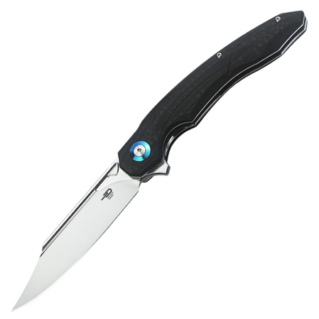 Nóż składany Bestech Fanga Carbon Fiber / Black G10, Satin D2 by Kombou (BG18C)