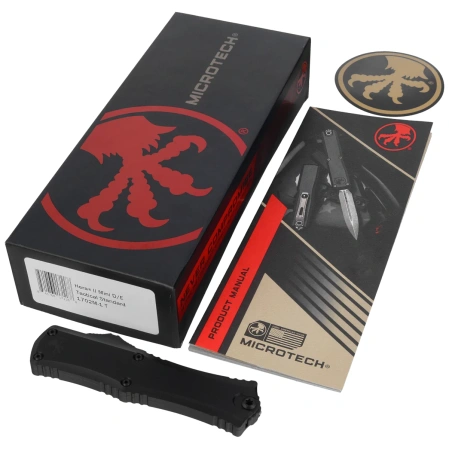 Microtech Hera II Mini D/E Tactical Black Aluminum, Black M390MK by Tony Marfione (1702M-1T)