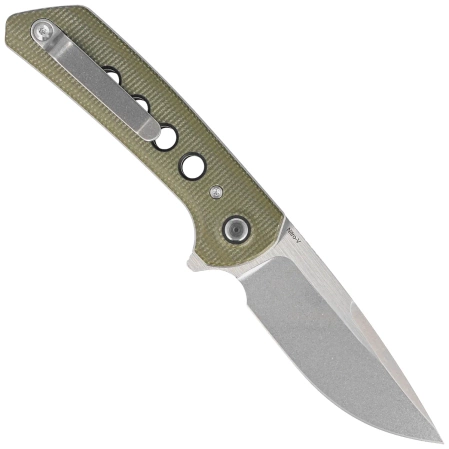 Reate PL-XF-3 Knife Green Micarta/Black G10 Inlay, Stonewashed Nitro-V