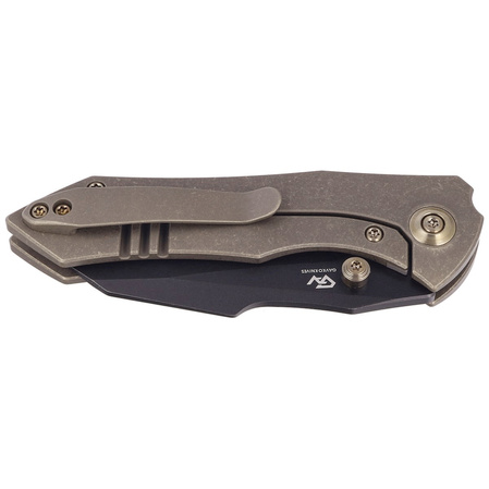 WE Knife High-Fin Bronze Titanium, Black Stonewashed CPM 20CV by Gavko Knives (WE22005-2)