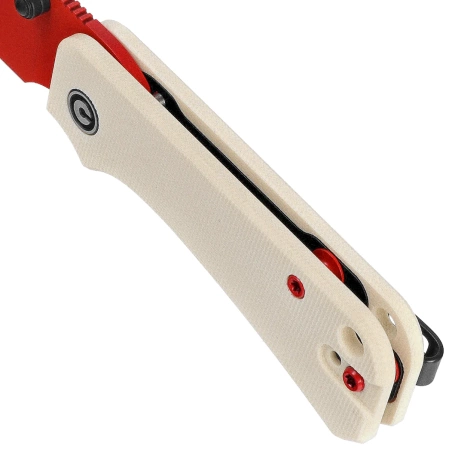 Civivi Knife Baby Banter Ivory G10, Red Painted Nitro-V by Ben Petersen (C19068S-7)