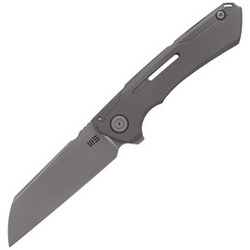 WE Knife Mini Buster Gray Titanium, Polished Bead Blasted CPM 20CV by Snecx Tan (2003A)
