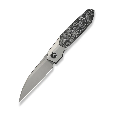 WeKnife Brr15 Gray Titanium/Aluminum Foil Carbon Fiber, Stonewashed M390 by Rafal Brzeski (WE24007-2)