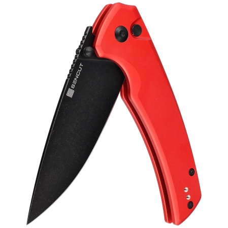 Sencut Serene Red Aluminium, Black Stonewashed D2 knife (S21022B-2)