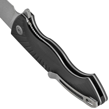 Kubey Timberwolf Knife Black G10, Stonewashed 14C28N (KU208D)