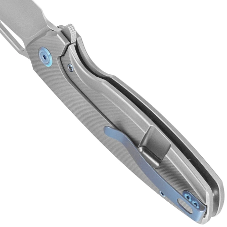 Nóż składany Kubey Tityus Gray Titanium, Bead Blasted 14C28N (KB360A)