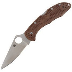 Nóż składany Spyderco Delica 4 FRN Brown Flat Ground Plain (C11FPBN)