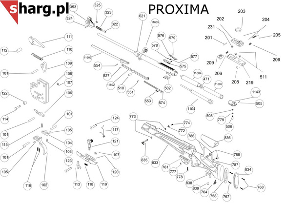 Pierścień sworznia do wiatrówki Hatsan MOD 33-35S, MOD 55S-155, Dominator 200, Proxima (107)
