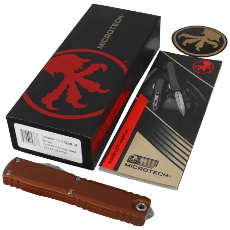 Nóż automatyczny OTF Microtech Ultratech Gen IV S/E Brown Aluminium, Apocalyptic M390MK by Tony Marfione (11214-10APBN)