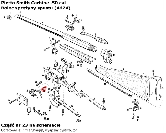 Bolec sprężyny spustu Pietta Smith Carbine .50 cal (4674)